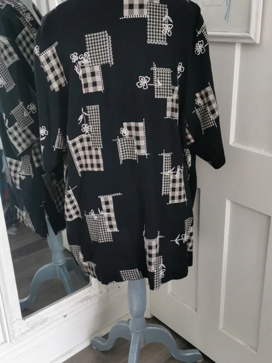 Womens Vintage Addition Elle Patchwork Floral ButtonDown Blouse Size 18W - Picture 3 of 6